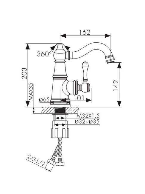 Смеситель Kaiser 03011-1 Aria для раковины