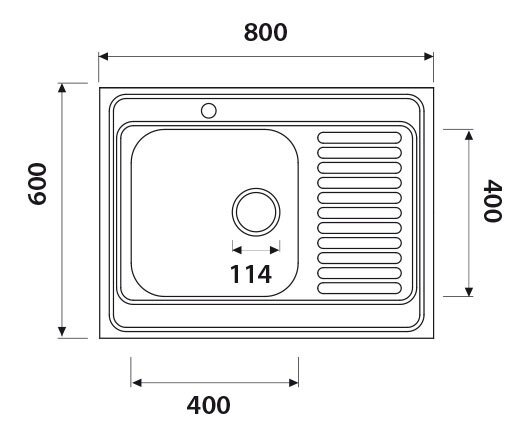 Мойка из нержавеющей стали Kaiser KSS-8060L Мойка из нержавеющей стали Kaiser KSS-8060L