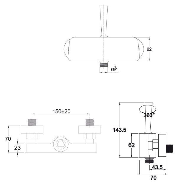 Смеситель Kaiser 65077 Vista для душа