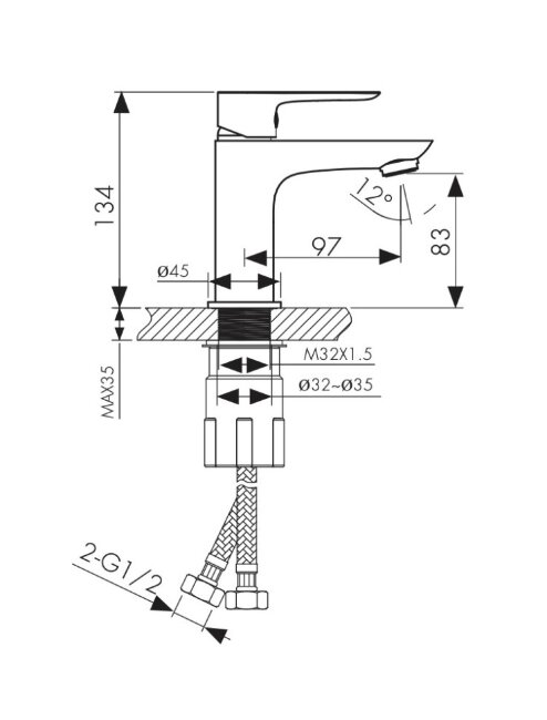 Смеситель Kaiser 05011 Cezar для раковины