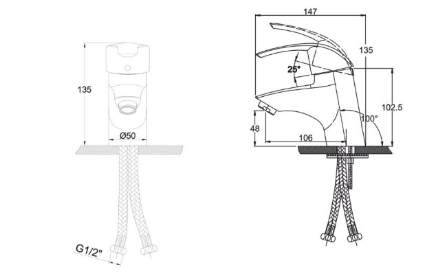 Смеситель Kaiser 23011 Nova для раковины Смеситель Kaiser 23011 Nova для раковины