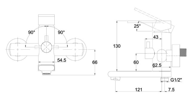 Смеситель Kaiser 33022 Arena для ванны