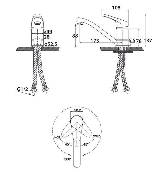 Смеситель Kaiser 66211 County для раковины