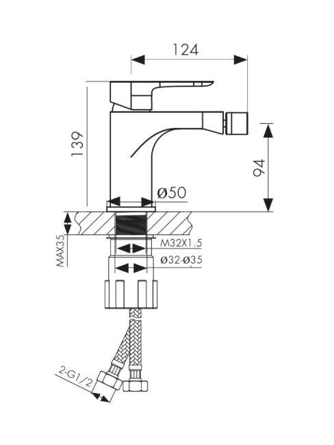 Смеситель Kaiser 05088 Cezar для биде