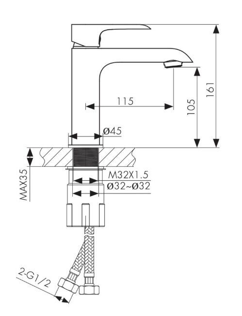 Смеситель Kaiser 06111 Nove для раковины