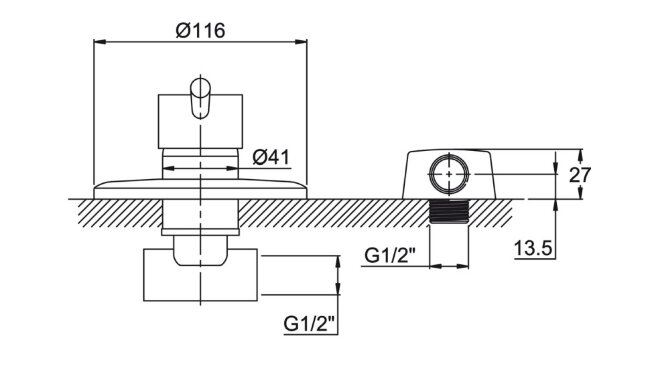 Смеситель Kaiser 26017 Merkur скрытого монтажа