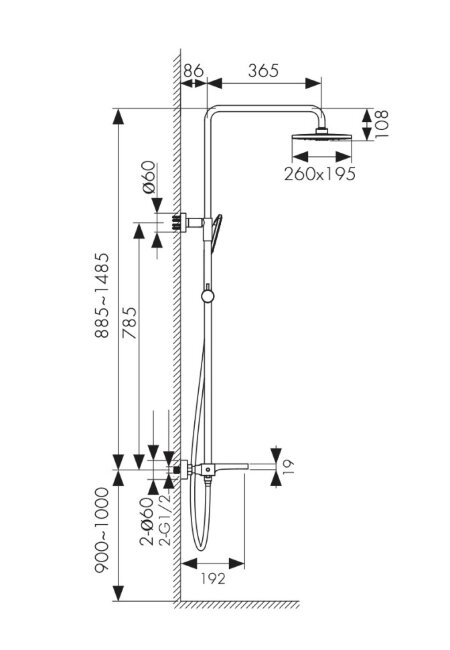 Душевая система Kaiser 02182-2 Star с термостатом