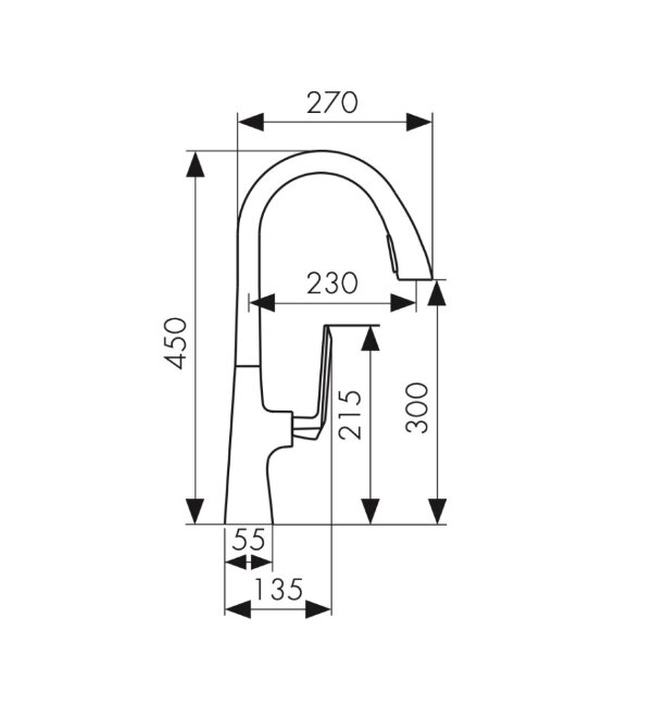 Смеситель Kaiser 09066-15 Strike для кухни с выдвижным изливом