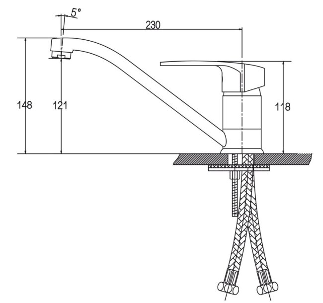 Смеситель Kaiser 68033 Guss для кухни
