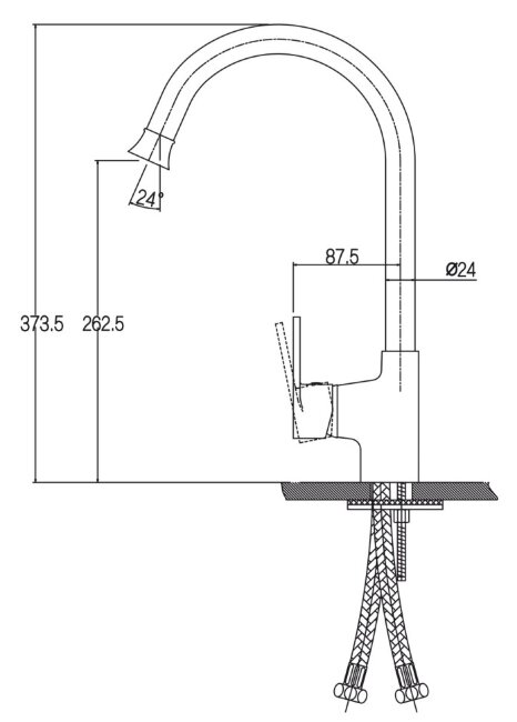 Смеситель Kaiser 68044 Guss для кухни