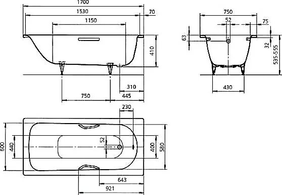 Стальная ванна Kaldewei Advantage Saniform Plus Star 170x75 mod. 336 с ручками и покрытием Easy-Clean 133600013001 Стальная ванна Kaldewei Advantage Saniform Plus Star 170x75 mod. 336 с ручками и покрытием Easy-Clean 133600013001