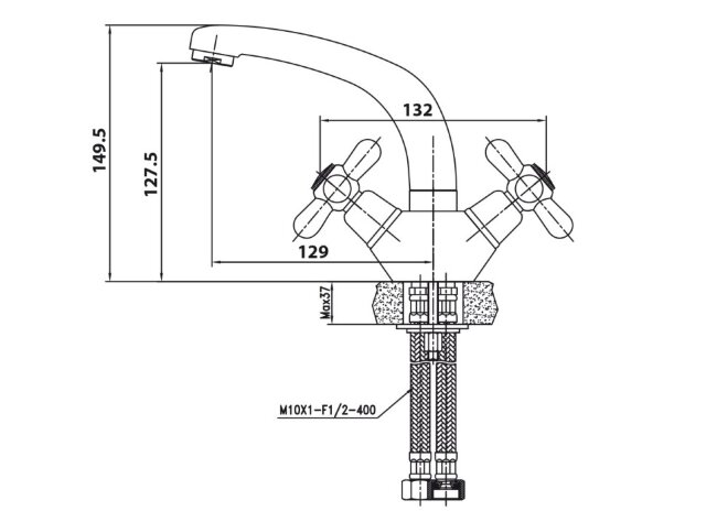 Смеситель Kaiser 11011 Carlson для раковины