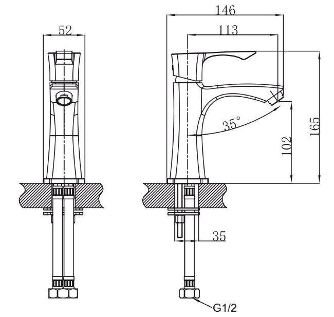 Смеситель Kaiser 51011 Boss для раковины Смеситель Kaiser 51011 Boss для раковины