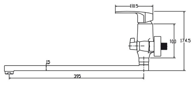 Смеситель Kaiser 68055 Guss для ванны
