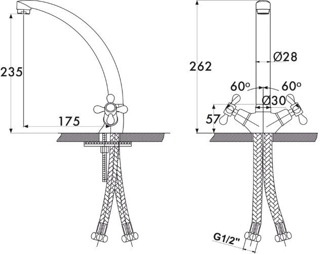 Смеситель Kaiser 11014 Carlson Eco для кухни