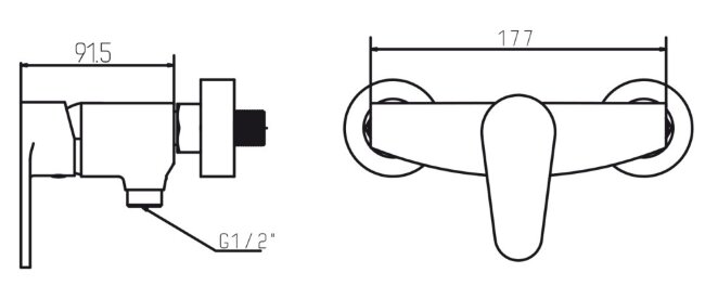 Смеситель Kaiser 68077 Guss для душ/кабины